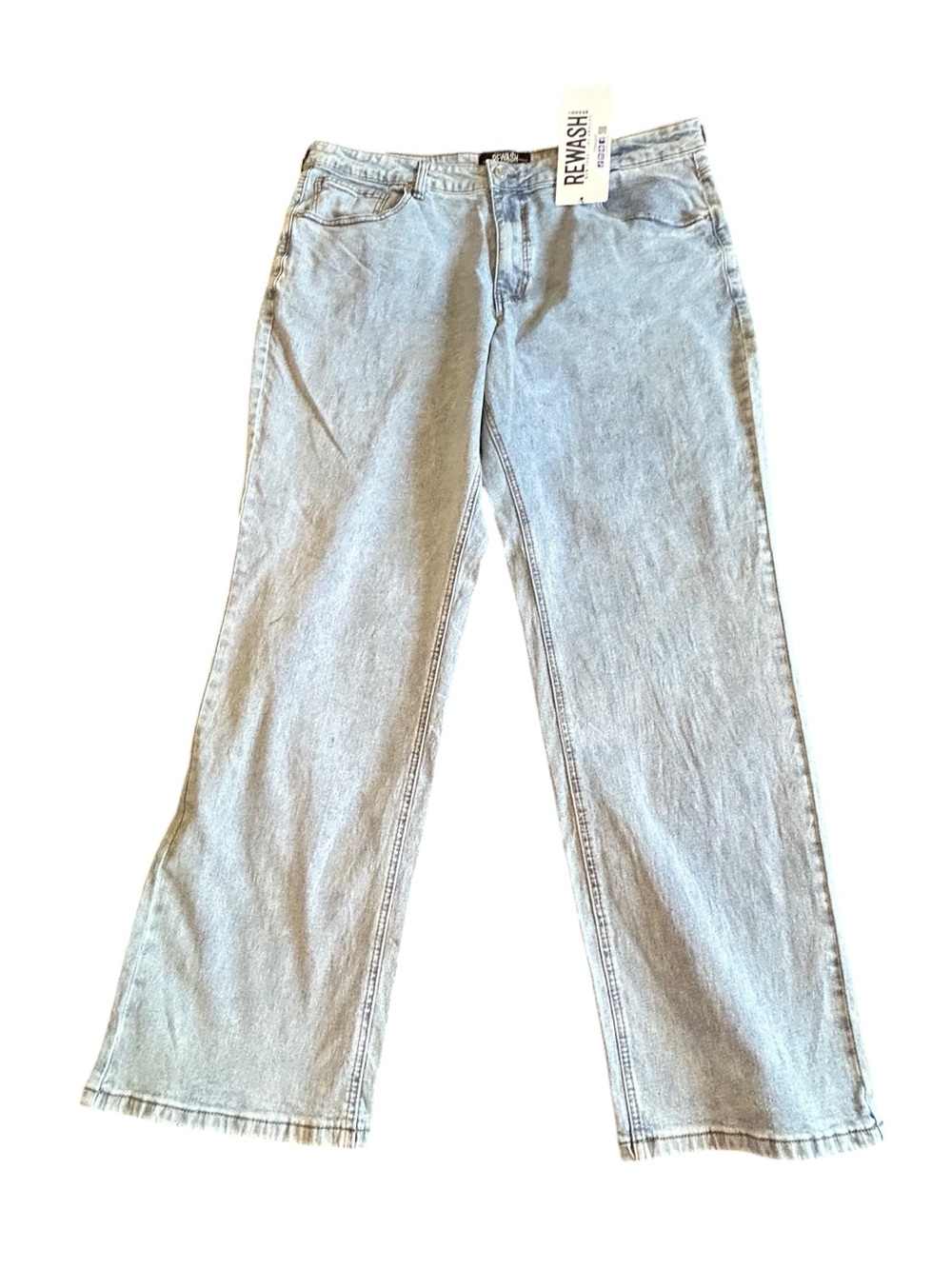 Rewash Men’s Light Wash Straight Jeans